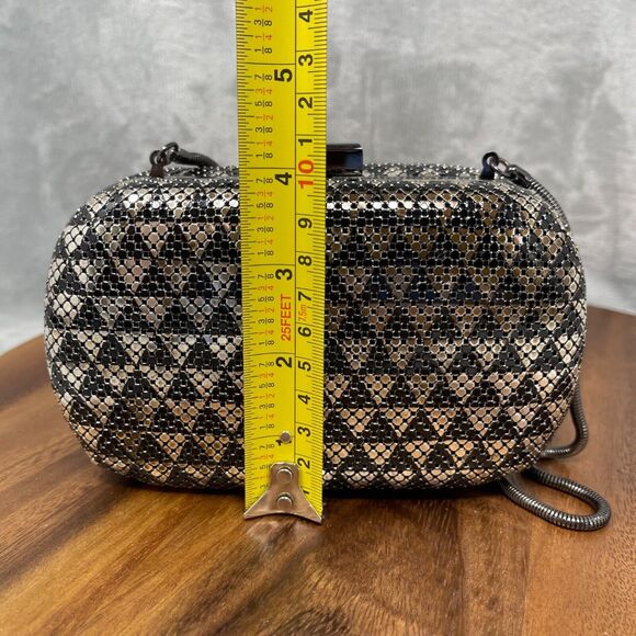 Whiting and Davis Clutch Structured Snake Chain Clasp Evening Formal 6" Wide - Picture 14 of 16